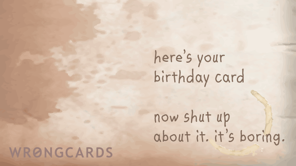 Birthday ecard with text: here is your card - happy birthday etc