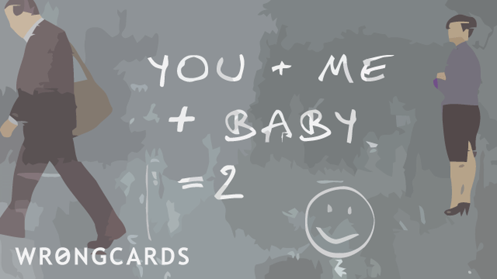 Baby ecard with text: You and me and baby makes two.