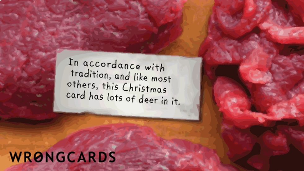 christmas deer Christmas ecard: In accordance with tradition, and like most others, this Christmas card has lots of deer in it. With a picture of venison.