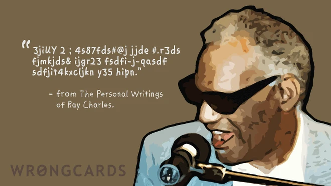 ray Nonsense letters with the byline that is from the collected writings of Ray Charles.